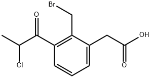 2-(Bromomethyl)-3-(2-chloropropanoyl)phenylacetic acid Structure