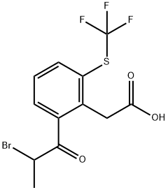 2-(2-Bromopropanoyl)-6-(trifluoromethylthio)phenylacetic acid Structure