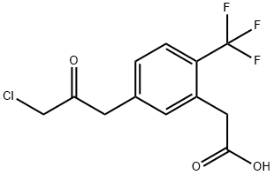 5-(3-Chloro-2-oxopropyl)-2-(trifluoromethyl)phenylacetic acid Structure