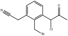 2-(Bromomethyl)-3-(1-chloro-2-oxopropyl)phenylacetonitrile Structure