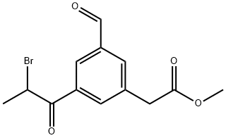 Methyl 3-(2-bromopropanoyl)-5-formylphenylacetate Structure