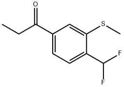 1-(4-(Difluoromethyl)-3-(methylthio)phenyl)propan-1-one Structure