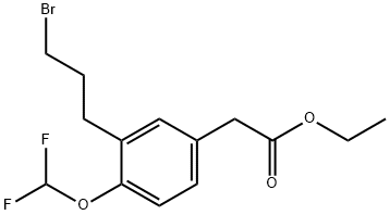 Ethyl 3-(3-bromopropyl)-4-(difluoromethoxy)phenylacetate Structure