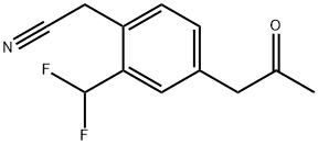 2-(Difluoromethyl)-4-(2-oxopropyl)phenylacetonitrile Structure