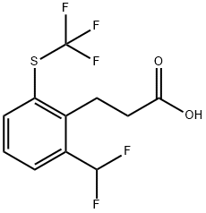 3-(2-(Difluoromethyl)-6-(trifluoromethylthio)phenyl)propanoic acid Structure