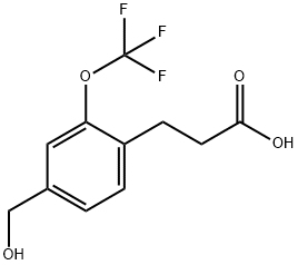 3-(4-(Hydroxymethyl)-2-(trifluoromethoxy)phenyl)propanoic acid Structure