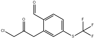 2-(3-Chloro-2-oxopropyl)-4-(trifluoromethylthio)benzaldehyde Structure