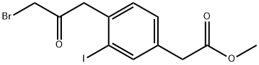 Methyl 4-(3-bromo-2-oxopropyl)-3-iodophenylacetate 구조식 이미지