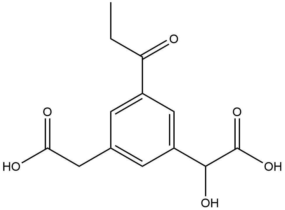 3-(Carboxymethyl)-5-propionylmandelic acid Structure