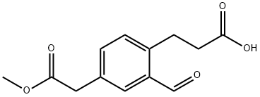 Methyl 4-(2-carboxyethyl)-3-formylphenylacetate Structure