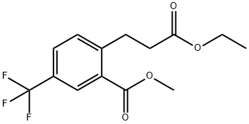 Methyl 2-(3-ethoxy-3-oxopropyl)-5-(trifluoromethyl)benzoate Structure