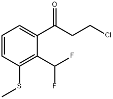 3-Chloro-1-(2-(difluoromethyl)-3-(methylthio)phenyl)propan-1-one Structure