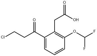 2-(3-Chloropropanoyl)-6-(difluoromethoxy)phenylacetic acid Structure