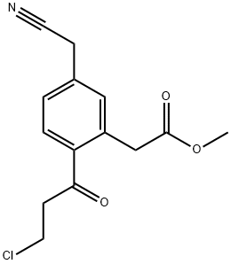 Methyl 2-(3-chloropropanoyl)-5-(cyanomethyl)phenylacetate Structure