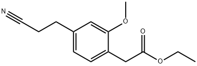 Ethyl 4-(2-cyanoethyl)-2-methoxyphenylacetate Structure