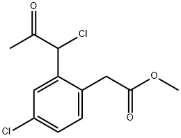 Methyl 4-chloro-2-(1-chloro-2-oxopropyl)phenylacetate Structure