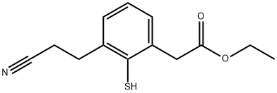 Ethyl 3-(2-cyanoethyl)-2-mercaptophenylacetate Structure