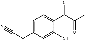 4-(1-Chloro-2-oxopropyl)-3-mercaptophenylacetonitrile Structure