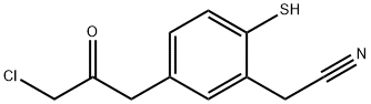 5-(3-Chloro-2-oxopropyl)-2-mercaptophenylacetonitrile Structure