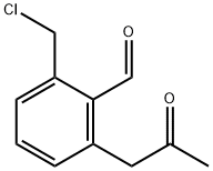 2-(Chloromethyl)-6-(2-oxopropyl)benzaldehyde Structure