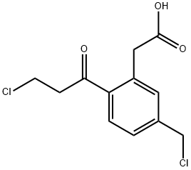 5-(Chloromethyl)-2-(3-chloropropanoyl)phenylacetic acid Structure