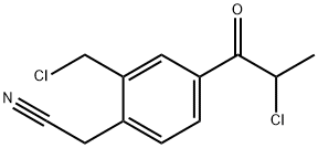 2-(Chloromethyl)-4-(2-chloropropanoyl)phenylacetonitrile Structure