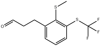 3-(2-(Methylthio)-3-(trifluoromethylthio)phenyl)propanal Structure