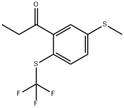 1-(5-(Methylthio)-2-(trifluoromethylthio)phenyl)propan-1-one Structure