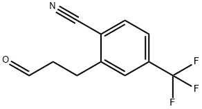 2-(3-Oxopropyl)-4-(trifluoromethyl)benzonitrile Structure