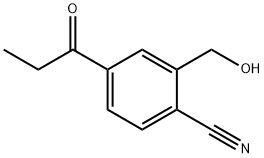 2-(Hydroxymethyl)-4-propionylbenzonitrile Structure