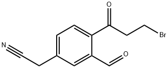 4-(3-Bromopropanoyl)-3-formylphenylacetonitrile Structure