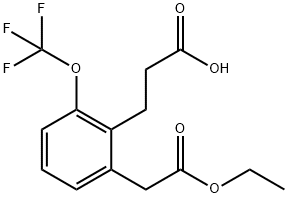 Ethyl 2-(2-carboxyethyl)-3-(trifluoromethoxy)phenylacetate Structure