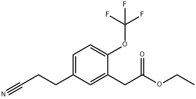 Ethyl 5-(2-cyanoethyl)-2-(trifluoromethoxy)phenylacetate Structure