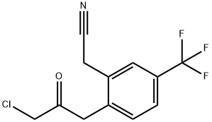 2-(3-Chloro-2-oxopropyl)-5-(trifluoromethyl)phenylacetonitrile Structure