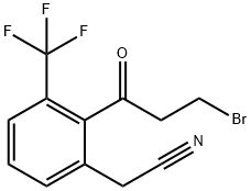 2-(3-Bromopropanoyl)-3-(trifluoromethyl)phenylacetonitrile Structure