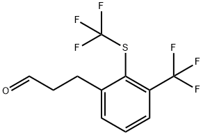 3-(3-(Trifluoromethyl)-2-(trifluoromethylthio)phenyl)propanal Structure