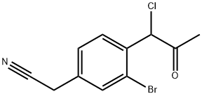 3-Bromo-4-(1-chloro-2-oxopropyl)phenylacetonitrile Structure