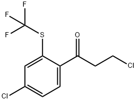 3-Chloro-1-(4-chloro-2-(trifluoromethylthio)phenyl)propan-1-one Structure