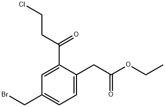 Ethyl 4-(bromomethyl)-2-(3-chloropropanoyl)phenylacetate Structure