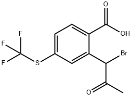 2-(1-Bromo-2-oxopropyl)-4-(trifluoromethylthio)benzoic acid Structure