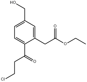 Ethyl 2-(3-chloropropanoyl)-5-(hydroxymethyl)phenylacetate Structure