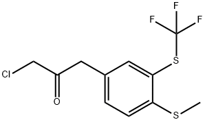 1-Chloro-3-(4-(methylthio)-3-(trifluoromethylthio)phenyl)propan-2-one Structure