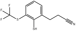 3-(2-Mercapto-3-(trifluoromethylthio)phenyl)propanenitrile Structure