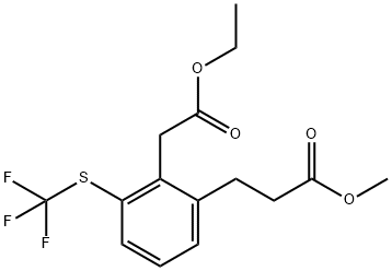 Ethyl 2-(3-methoxy-3-oxopropyl)-6-(trifluoromethylthio)phenylacetate Structure