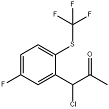 1-Chloro-1-(5-fluoro-2-(trifluoromethylthio)phenyl)propan-2-one Structure