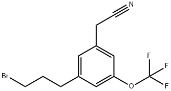 3-(3-Bromopropyl)-5-(trifluoromethoxy)phenylacetonitrile Structure