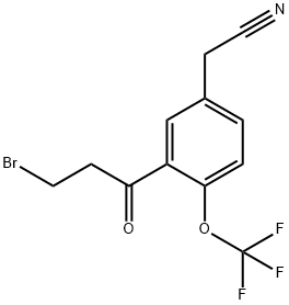 3-(3-Bromopropanoyl)-4-(trifluoromethoxy)phenylacetonitrile Structure