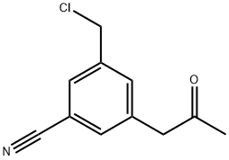 3-(Chloromethyl)-5-(2-oxopropyl)benzonitrile Structure