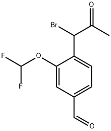 4-(1-Bromo-2-oxopropyl)-3-(difluoromethoxy)benzaldehyde Structure