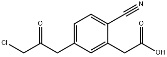 5-(3-Chloro-2-oxopropyl)-2-cyanophenylacetic acid Structure